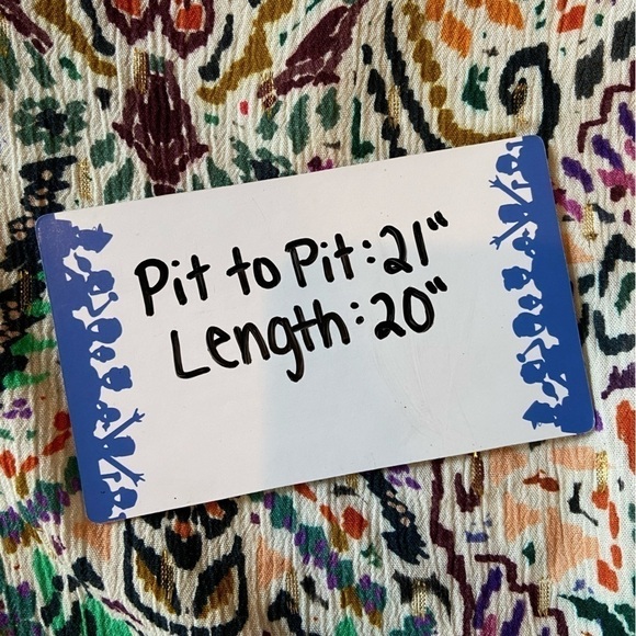 Zara Multicolored Pattern Metallic Gold Accents Button Down Blouse Top Medium - Picture 15 of 15